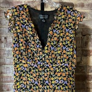 Spenser Jeremy Floral and Butterfly Women's 100% Silk Maxi Dress. -Size 8 -DR05